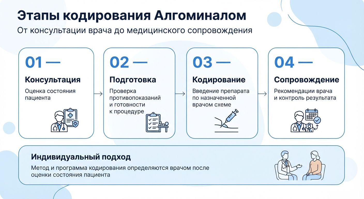 Кодирование препаратом «Алгоминал» в Кировске инфографика